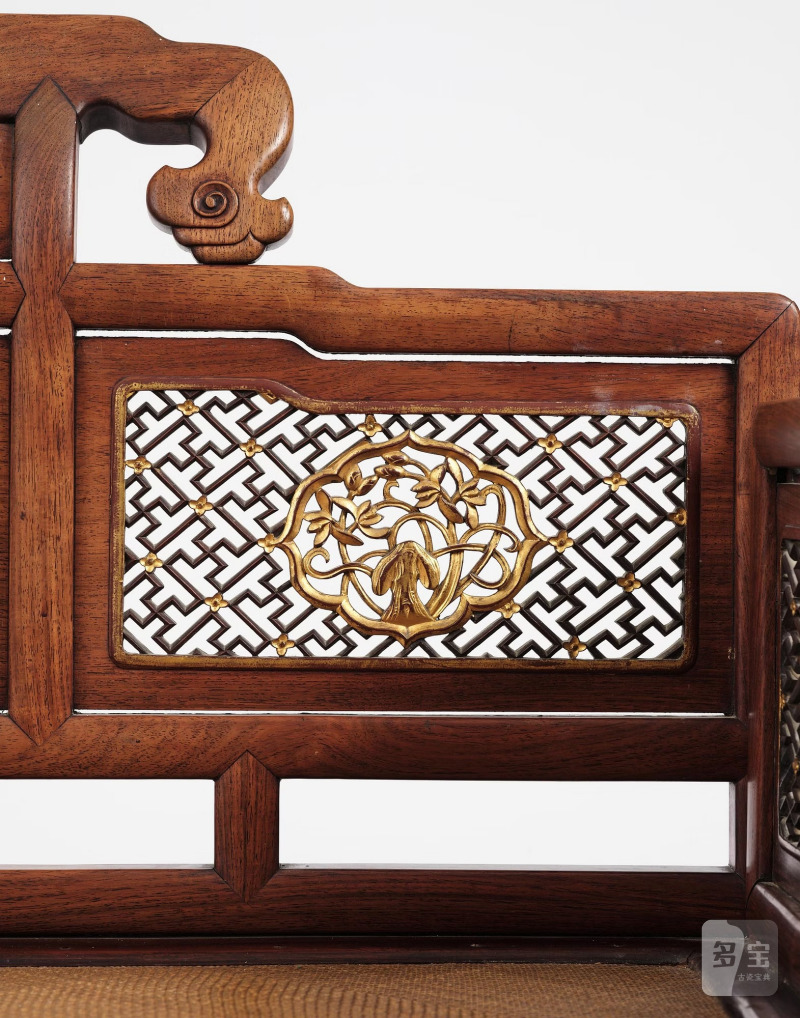 A Chinese hardwood throne chair/day bed, - 图29